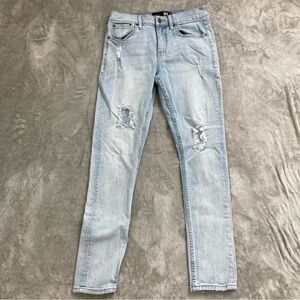 RSQ Toronto Slim Taper Jeans Light Wash Distressed Stretch 28x32